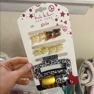 Nicole Miller Gold and Brown Hair Accessories Set